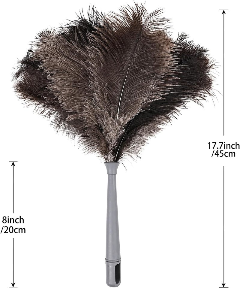 FeelfunFeather Feather Duster-Genuine Ostrich Feathers,Anti-Static,Reusable Eco-Friendly Handheld Cleaning for Keyboard,Home,Car,Office(17Inch,1Pack) - Image 2